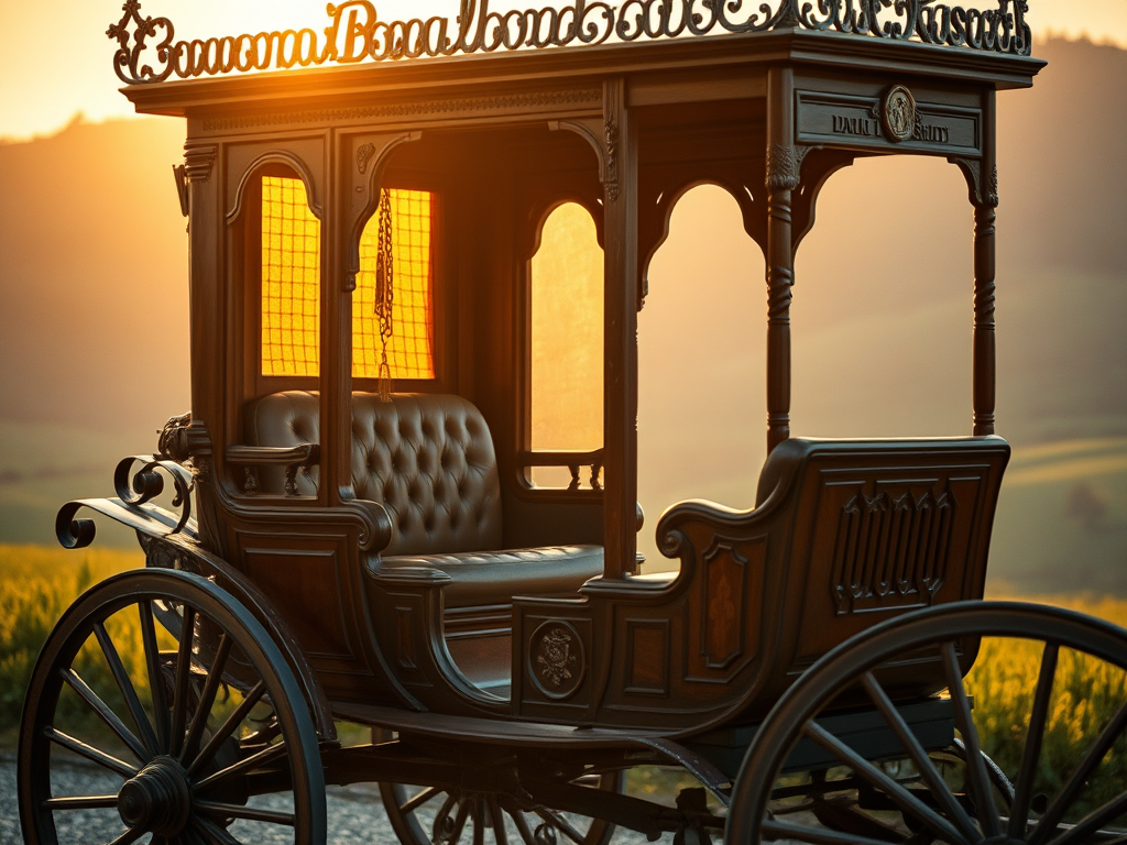 Postkutsche bei Sonnenuntergang