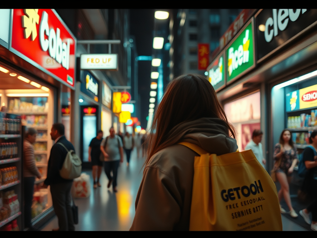 Einkaufsstrasse am Abend