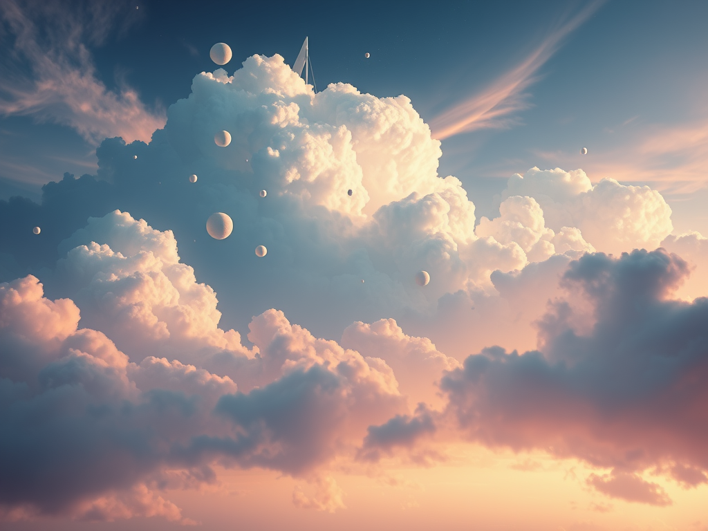 Verträumter Himmel mit Kugeln