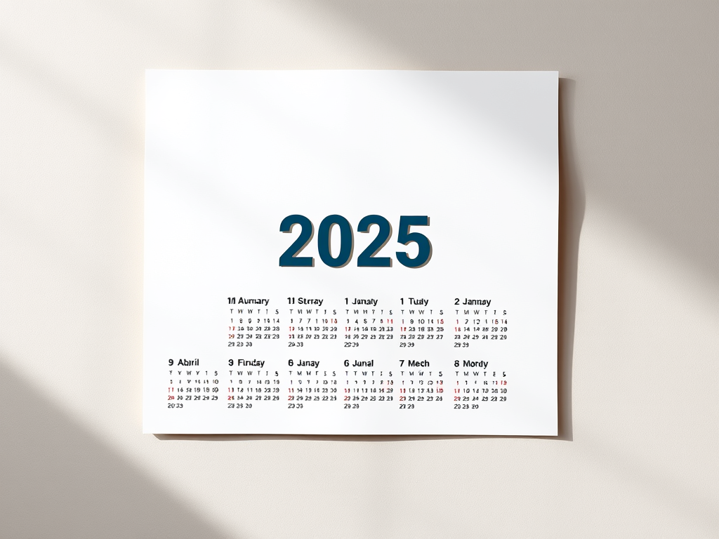 Bild eines Kalenders vom Jahr 2025