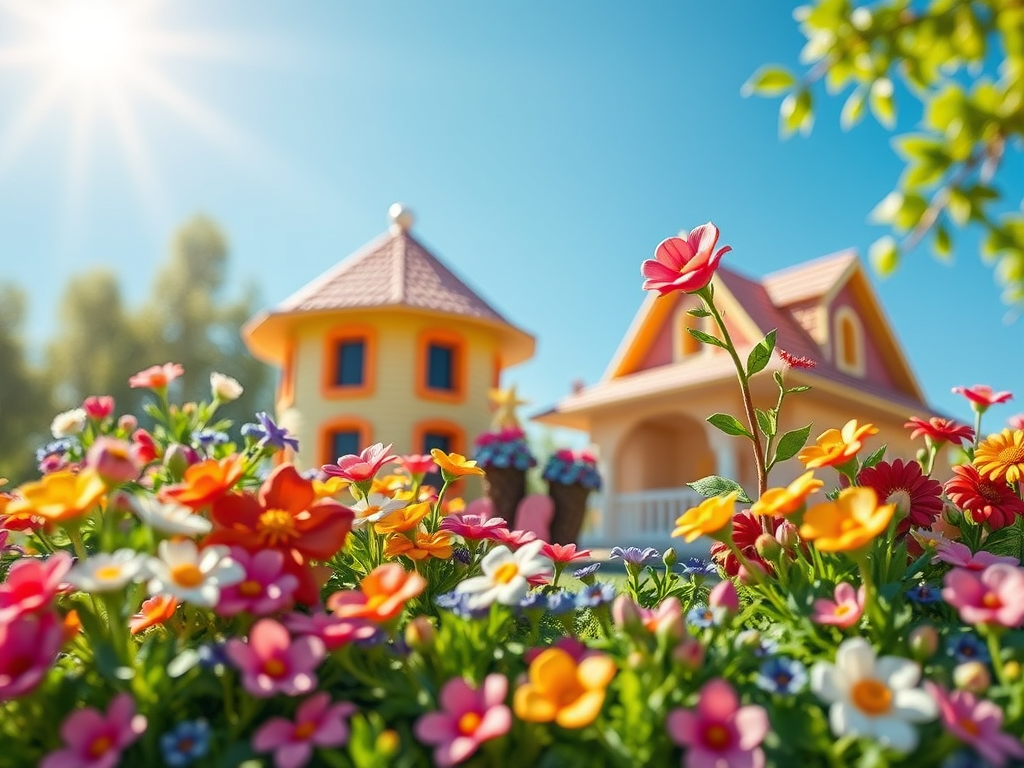 Sommerhaus mit Blumen